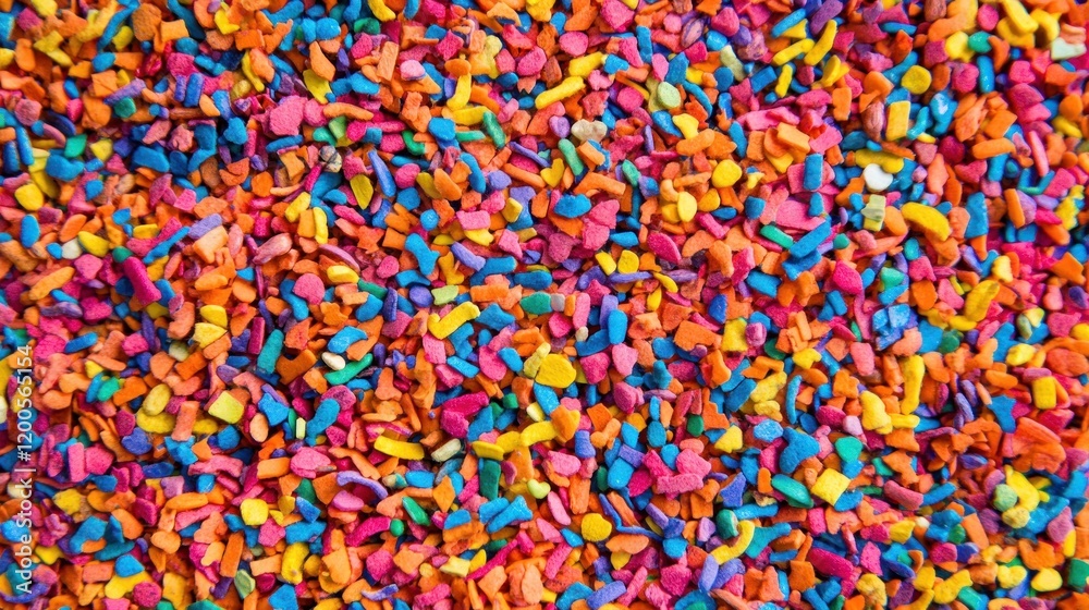 A vibrant mixture of colorful granules, often used for decoration or crafts. A vibrant mixture of colorful granules, often used for decoration or crafts.
