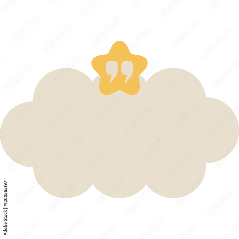 Quote box, cloud, speech bubble with star vector Quote box, cloud, speech bubble with star vector