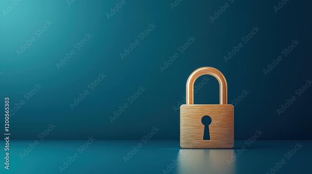 Fototapeta premium Stylish Gold Padlock on a Modern Background