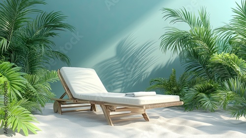 An example of a beach lounge chair in three dimensions photo