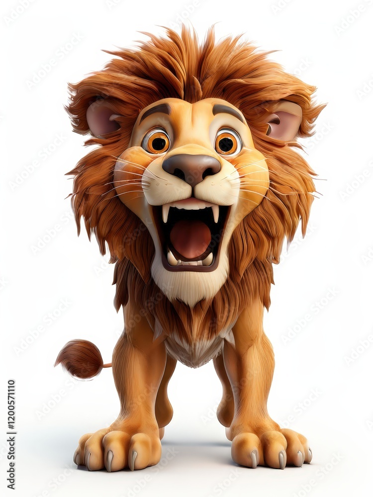 the AI Image Generator, Cute Cartoon Lion Expressing Excitement the AI Image Generator, Cute Cartoon Lion Expressing Excitement