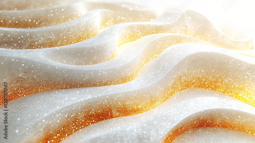 Elegant White and Gold Abstract Waves Sparkling Texture Background Elegant White and Gold Abstract Waves Sparkling Texture Background