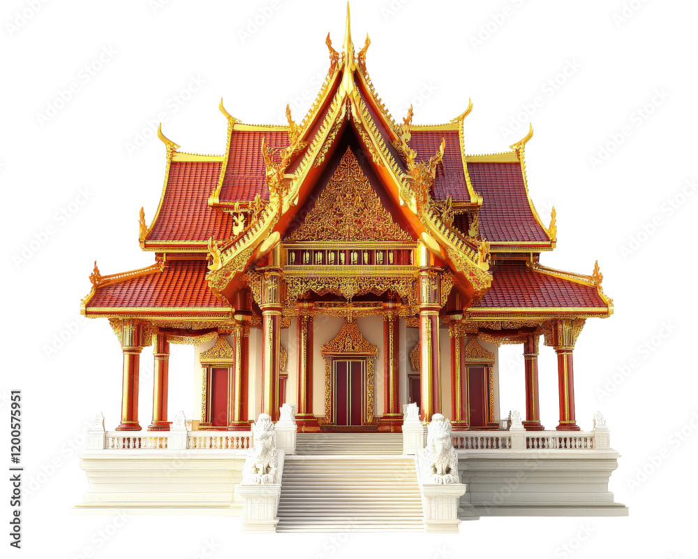 stunning temple with intricate architecture, featuring vibrant red and gold details, surrounded by ornate sculptures and steps, showcasing traditional design elements stunning temple with intricate architecture, featuring vibrant red and gold details, surrounded by ornate sculptures and steps, showcasing traditional design elements