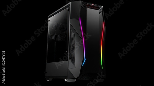 RGB Gaming PC Case: Sleek Design, Vibrant Lighting photo