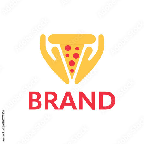 Handmade pizza logo. Modern, unique, simple.