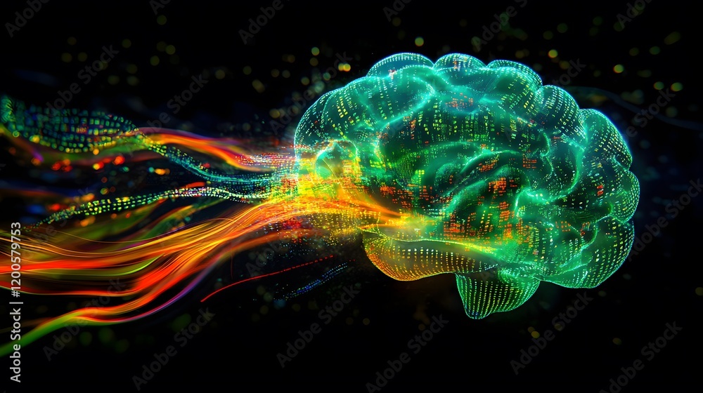 Digital Brain Data Streams Flowing Dynamically Digital Brain Data Streams Flowing Dynamically