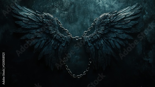 Chained Wings: A Dark Fantasy Artwork
