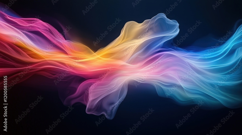 Fototapeta premium Colorful Abstract Waves on Dark Background