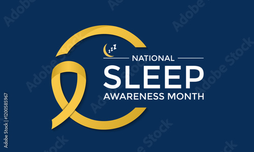 National Sleep Awareness Month is observed in March to The impact of good sleep health on a person's overall well-being should be highlighted. Banner poster, flyer and background design template.