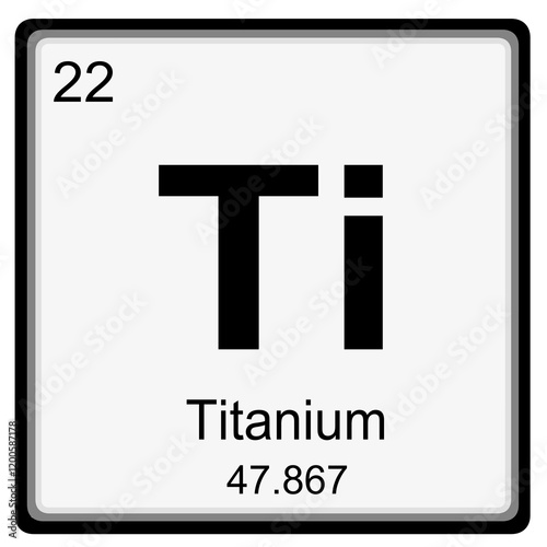 Periodic table of element: titanium  photo