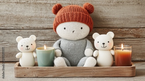 Cozy Self-Care Kit with Cute Bear Plush Toys and Scented Candles for Relaxation photo