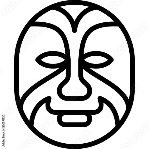 mask icon illustration design with outline