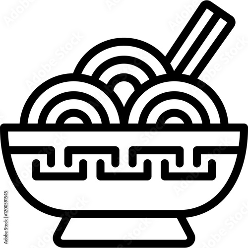 noodles icon illustration design with outline