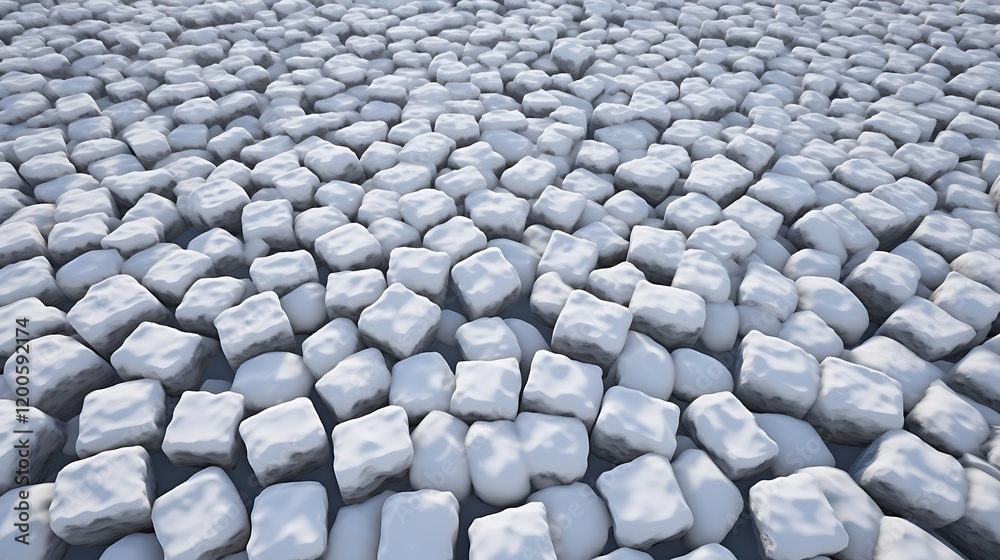 A pile of cobblestones covered by snow,background, pattern, texture, details, space for text A pile of cobblestones covered by snow,background, pattern, texture, details, space for text