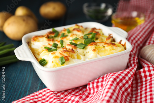 Wallpaper Mural Concept of tasty and delicious homemade food - potato casserole Torontodigital.ca