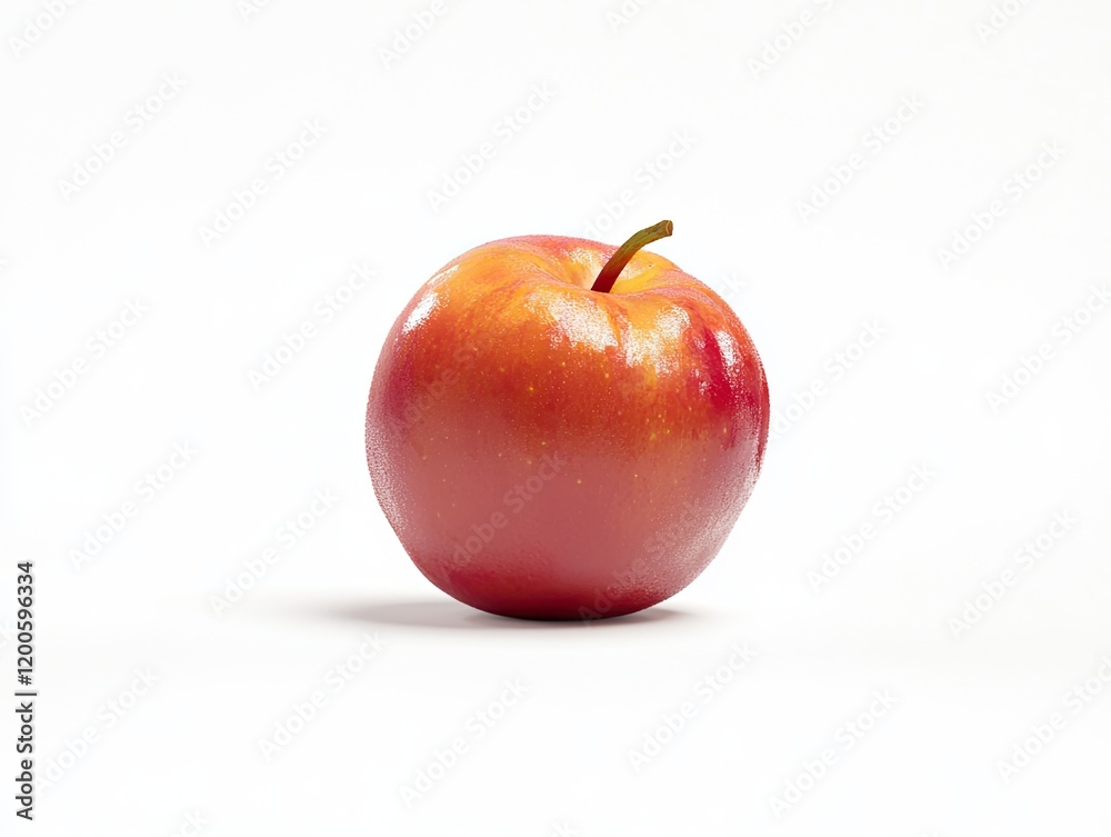 Red apple on white background, studio shot, healthy food photography, website use Red apple on white background, studio shot, healthy food photography, website use