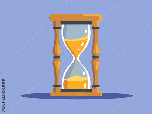 Timepiece: The Urgency of Now - A Figurative Illustration of Time's Passage Depicted by an Hourglass in an Animated Style