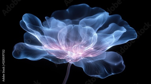 Ethereal Blue Flower Glowing In The Dark