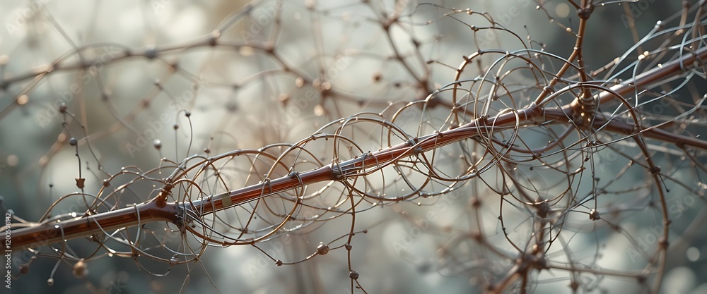 Close-up of a detailed intricate branch with complex twisting and swirling patterns, resembling a neural network or abstract art. Close-up of a detailed intricate branch with complex twisting and swirling patterns, resembling a neural network or abstract art.