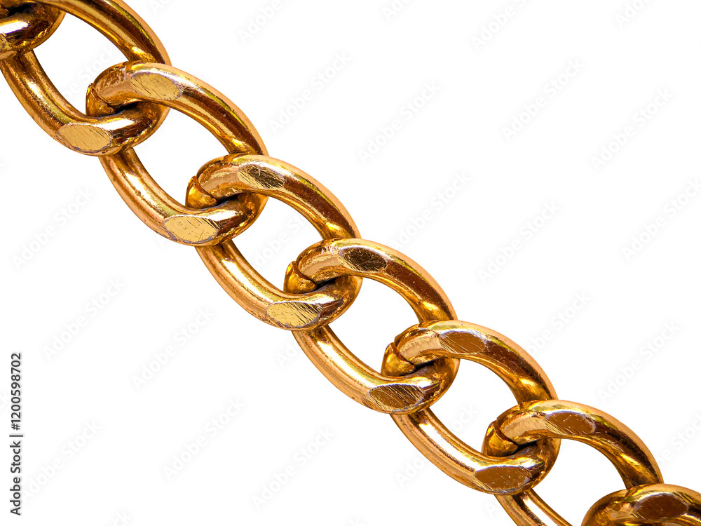 Obraz premium close up of golden chain isolated on white