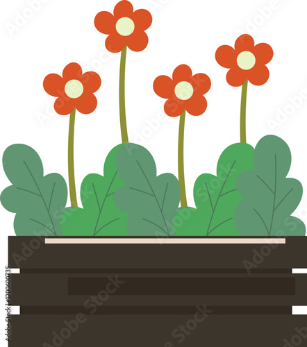 Colorful Flower Planter Illustration