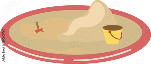 Colorful Sandbox with Bucket and Shovel