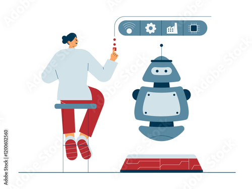 Smart industry. Industry illustration. Flat vector illustration