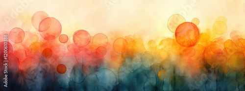 Watercolor Texture Colorful Circles Graphic Resource