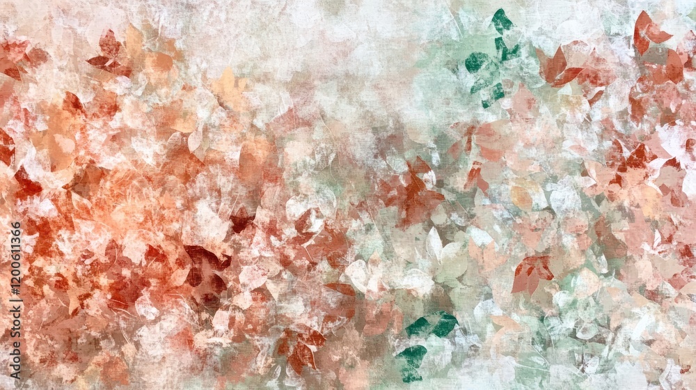 Naklejka premium Abstract Autumn Leaves Watercolor Painting Artwork