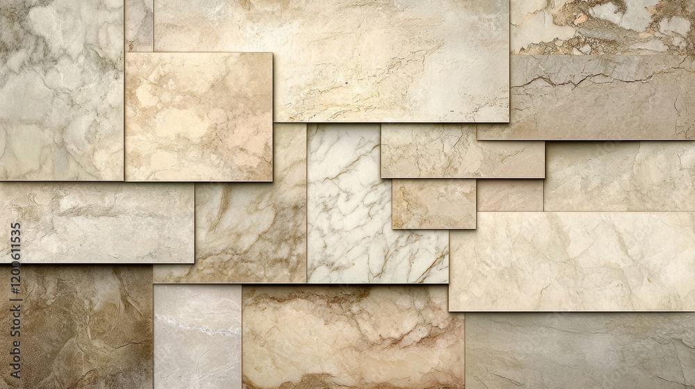 Fototapeta premium Abstract Beige Stone Tile Wall Texture Background