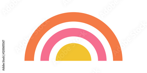 Bold abstract circle icon. Modern round shape element. Fun minimal design, flat style, brutalism concept, potential for trendy applications.