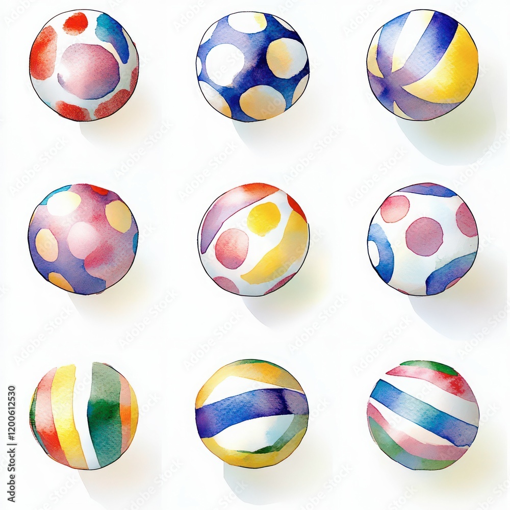 easter egg set icons watercolor painting with patterns and symbols, creating a clean, minimal design on a white background easter egg set icons watercolor painting with patterns and symbols, creating a clean, minimal design on a white background