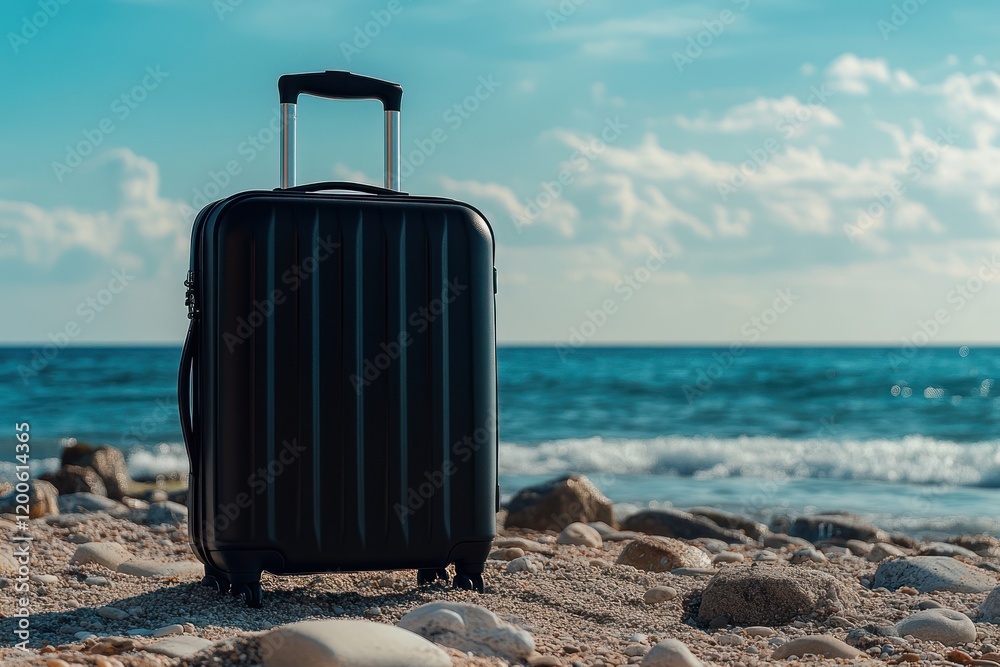 Suitcase Beach Ocean Summer Travel Vacation. Suitcase Beach Ocean Summer Travel Vacation.