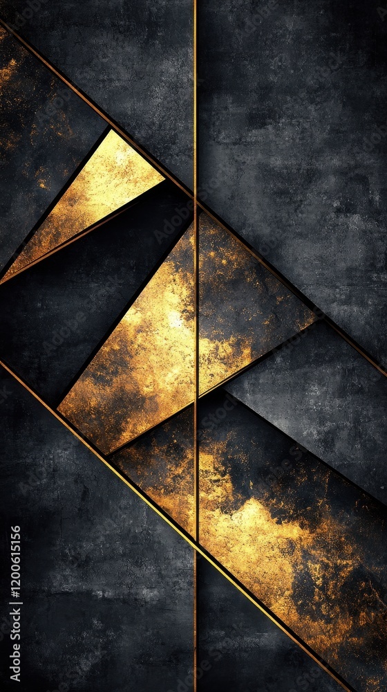 Abstract Dark Grey and Gold Geometric Design Abstract Dark Grey and Gold Geometric Design
