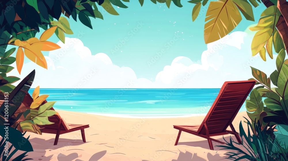 Obraz premium Vacation banner background, copy space for text