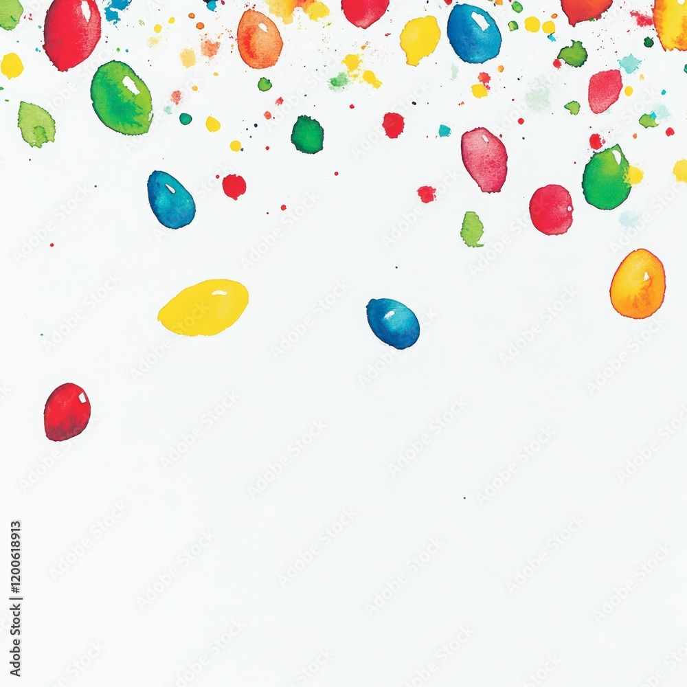 A festive easter party design featuring a burst of paint splashes and flying confetti. The bright, colorful elements create an atmosphere of excitement and celebration, perfect for a joyful occasion A festive easter party design featuring a burst of paint splashes and flying confetti. The bright, colorful elements create an atmosphere of excitement and celebration, perfect for a joyful occasion