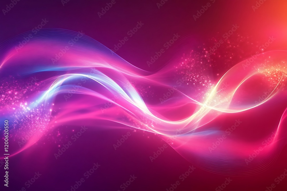 Abstract red background with glowing waves and bokeh Abstract red background with glowing waves and bokeh