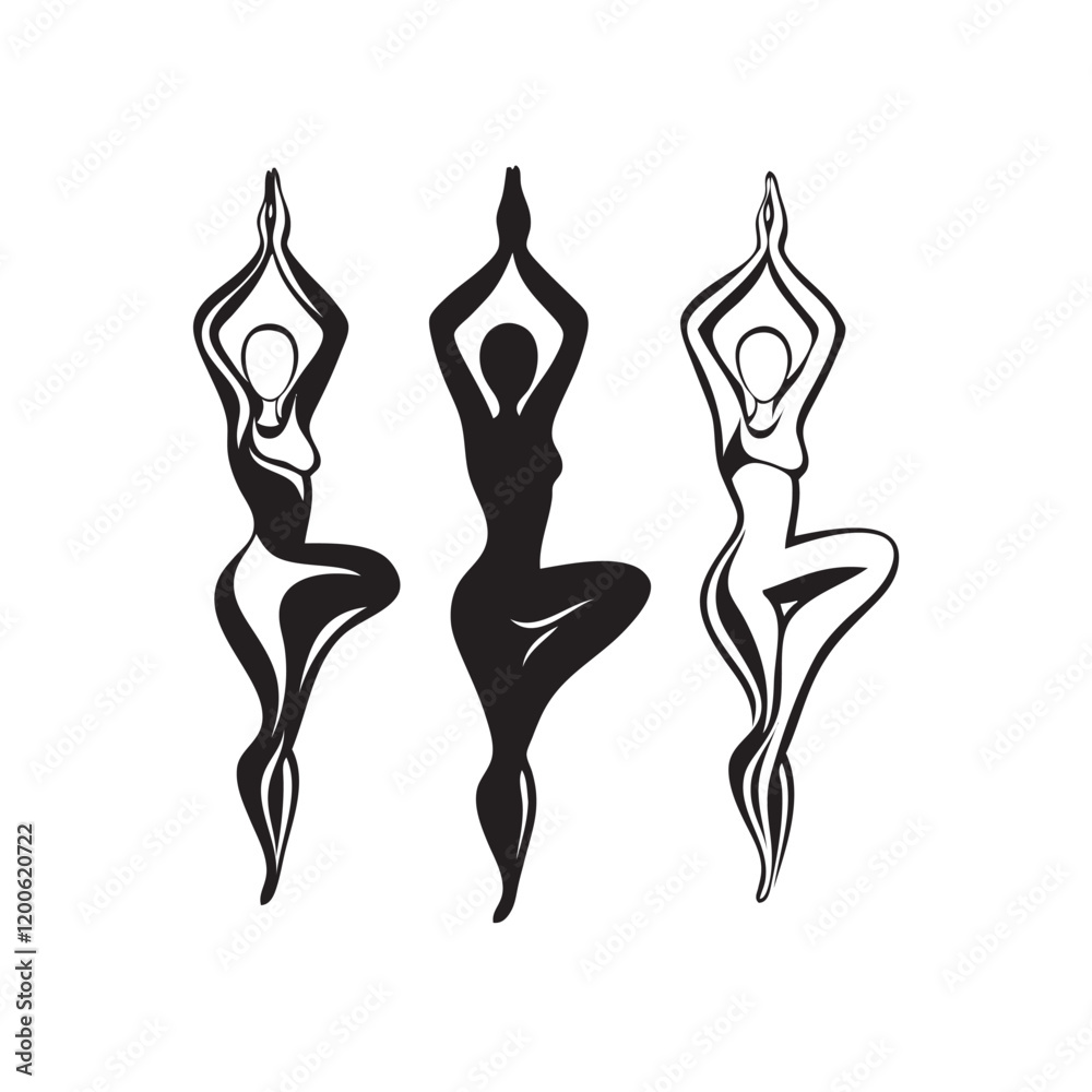 illustration of a abstract person in yoga pose illustration of a abstract person in yoga pose