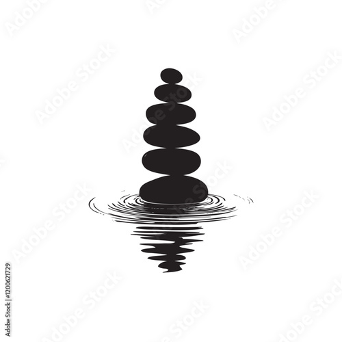 black stones on white background