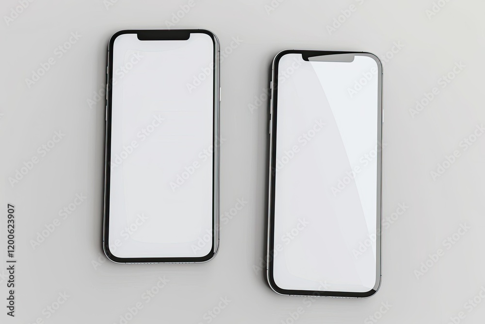 Sharp Picture of Two Smartphones on Isolated Background Mockup Sharp Picture of Two Smartphones on Isolated Background Mockup