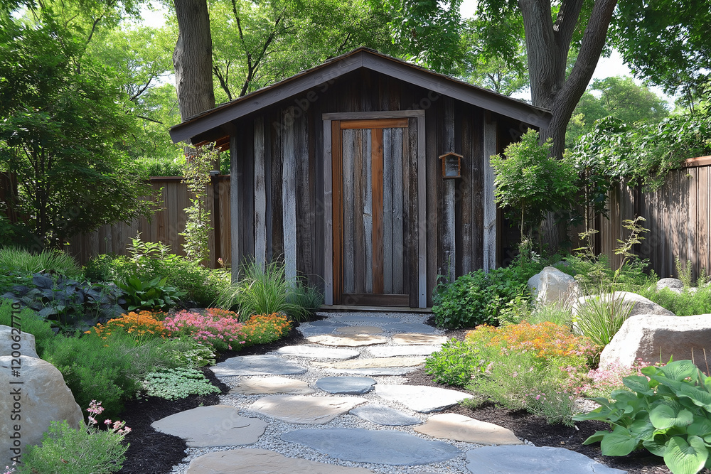 Tool Shed with Siding Walls and Flagstone Floor for Practical Outdoor Storage Tool Shed with Siding Walls and Flagstone Floor for Practical Outdoor Storage