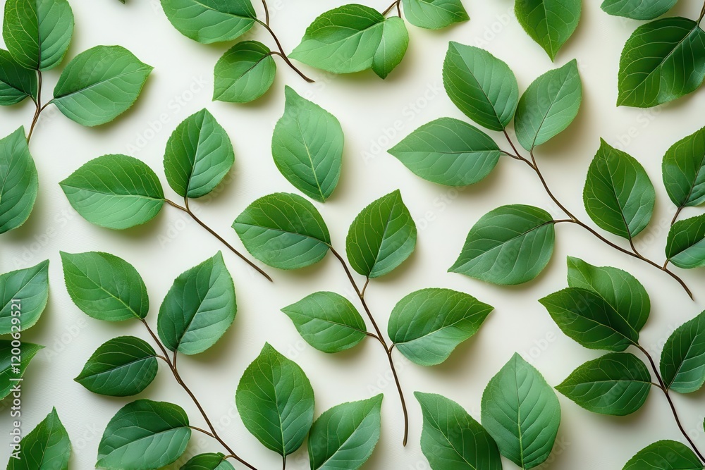 seamless background pattern featuring green leaves on a white backdrop designed for creative projects providing a fresh and natural aesthetic ideal for various applications seamless background pattern featuring green leaves on a white backdrop designed for creative projects providing a fresh and natural aesthetic ideal for various applications