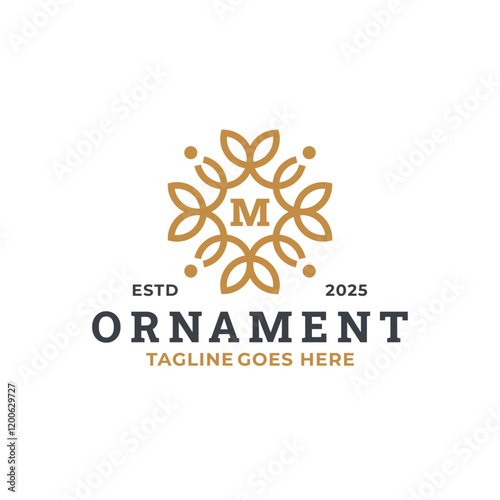 Letter M ornament logo template