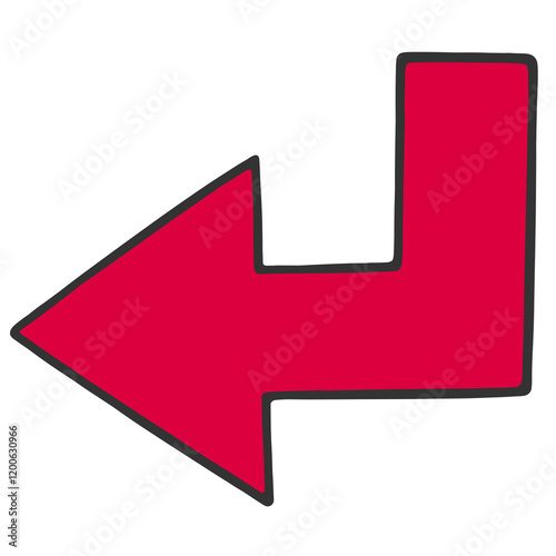 red hand drawn enter arrow
