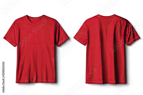 Sharp Image of Red Mens Tshirts Mockup Design Templatemockup photo