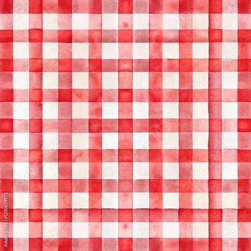 Hand Painted Watercolour Red Checked Pattern Background