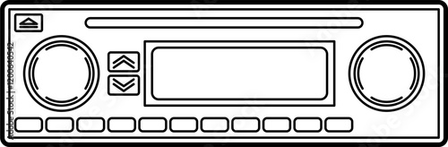 Car radio outline vector