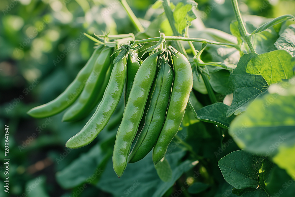 Green Bean Harvester Picking Pods, Working Efficiently to Collect Fresh Beans Green Bean Harvester Picking Pods, Working Efficiently to Collect Fresh Beans