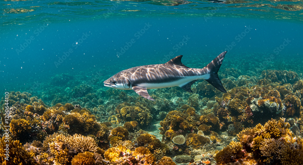 Obraz premium Ocean Shark Coral Reef Underwater Wildlife Marine Life