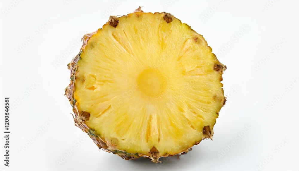Juicy pineapple slice, vibrant yellow, sweet tropical fruit Juicy pineapple slice, vibrant yellow, sweet tropical fruit